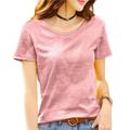 MiqiZWQ Women's t shirts Ladies Short Sleeve T-Shirt Cotton Loose Breathable Pure Cotton T-Shirt Casual Top Women’S Tshirt-B-Xxl