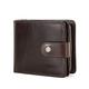 niei Mens Wallet Genuine Leather Wallet Men Coin Pocket Small Card Holder Vintage Short Purse Zipper Trifold Wallet Male