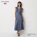 Women's Wrap Sleeveless Dress | Blue | Large | UNIQLO US