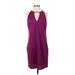Sam Edelman Casual Dress - Shift Plunge Sleeveless: Purple Solid Dresses - Women's Size 4