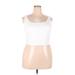 Active by Old Navy Active Tank Top: White Solid Activewear - Women's Size 2X-Large