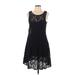 Free People Casual Dress - A-Line Scoop Neck Sleeveless: Black Solid Dresses - Women's Size Medium