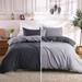 3 Piece Reversible Double Brushed Microfiber Duvet Cover Set