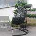 Outdoor Indoor Swing Egg Chair with Antracite Color Cushion And Black Color Base