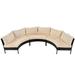 Patio Furniture Set, 3 Piece Curved Outdoor Conversation Set, All Weather Modular Sectional Sofa with Cushions