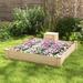 49" x 49" x 10" Raised Garden Bed with Compost Bin and Open-ended Bottom-Natural - 49" x 49" x 10" (L x W x H)