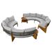 6 - Person Outdoor Seating Group with Cushions & A Coffee Table, Beige