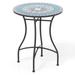 Patio Bistro Table with Ceramic Tile Tabletop