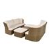 Outdoor Patio Wicker Conversation Sofa Set with Central Coffee Table, Ergonomic Sectional Sofa Set with Thick Cushions