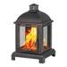 Lava Star 24" Outdoor Fireplace with Grill, Square Wood Burning Fire Pit for Outside Bonfire, Metal Firepit for Patio Backyard