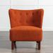 Armless Accent Chair Sofa Sherpa Single Sofa Modern Reading Nook Chair Lounge Chair Club Chair Entryway Chairs, Burnt Orange
