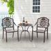 Patio Cast Aluminum Dining Chairs Set of 2 Metal Armchairs Stackable-Copper - 25" x 25.5" x 37"