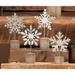*Sm Galvanized Snowflake Photo Clip 4 Asstd. - 5-6" high by 3.5” wide by 1.5” deep