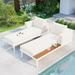 Modern Outdoor Patio Daybed w/Side Spaces,2 in 1 Padded Chaise Lounges