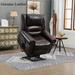Genuine Leather Power Lift Recliner Chair with Massage & Lumbar Heat, Dual Motor, USB Charge Ports, Side Pockets, Up to 350 LBS