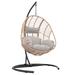 Outdoor Indoor Swing Egg Chair with Antracite Color Cushion And Black Color Base