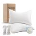 Pack of 2 Crescent Shredded Memory Foam Adjustable Bed Pillows for Back & Side Sleeper - White