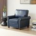 Living Room Lounge Sofa with Hidden Storage Couch, Faux Leather Recliner Sofa Nailhead Rolled Arms Sofa with Thick Cushion