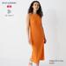 Women's 3D Knit Ribbed Sleeveless Dress | Orange | 2XS | UNIQLO US