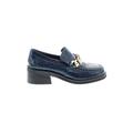 Aqua Flats: Slip-on Chunky Heel Casual Blue Solid Shoes - Women's Size 8 - Round Toe