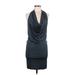 Moda International Cocktail Dress - Bodycon Cowl Neck Sleeveless: Black Solid Dresses - Women's Size Medium