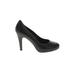Franco Sarto Heels: Slip-on Stilleto Classic Black Solid Shoes - Women's Size 7 1/2 - Round Toe