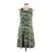 Old Navy Casual Dress - A-Line Scoop Neck Sleeveless: Green Camo Dresses - Women's Size Medium