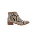 Aldo Ankle Boots: Tan Snake Print Shoes - Women's Size 6 - Almond Toe