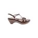 Born Handcrafted Footwear Sandals: Slingback Wedge Casual Brown Solid Shoes - Women's Size 8 - Open Toe