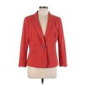 Kensie Blazer Jacket: Below Hip Red Solid Jackets & Outerwear - Women's Size Large