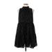 Elliatt Casual Dress - Mini Mock Sleeveless: Black Dresses - Women's Size Medium