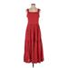 Ann Taylor Casual Dress - A-Line Square Sleeveless: Red Dresses - New - Women's Size 4