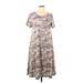 Lularoe Casual Dress - Midi Scoop Neck Short sleeves: Gray Camo Dresses - New - Women's Size Large