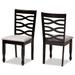 Baxton Studio Lanier Modern Grey Fabric Espresso Brown Finished Wood 2-PC Dining Chair Set - Wholesale Interiors RH318C-Grey/Dark Brown-DC-2PK