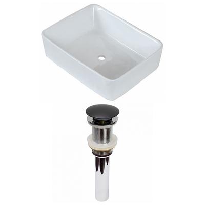 18.75-in. W Above Counter White Vessel Set For Wall Mount Drilling - American Imaginations AI-31604