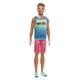 Barbie Fashionistas Puppe, Ken Puppe mit Vitiligo, Malibu Tank Top, Pink Shorts, Teal Sandalen, inkl. Ken Puppe, Geschenk für Kinder, Spielzeug ab 3 Jahre,HBV26