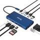 Tymyp USB C Hub, 12-in-1 Dreifachbildschirm Multiport Adapter USB C mit 2 * 4K HDMI, Ethernet, 100W PD, USB C 3.0, USB C Multiport SD/TF Dock für Dell/HP/Lenovo/Mac Book Pro