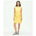 Brooks Brothers Women's Crewneck Shift Dress In Basketwoven Cotton | Medium Yellow | Size 10