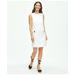 Brooks Brothers Women's Crewneck Shift Dress In Basketwoven Cotton | White | Size 16