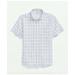 Brooks Brothers Men's Irish Linen Short Sleeve Plaid Sport Shirt | White | Size Small