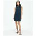 Brooks Brothers Women's Crewneck Shift Dress In Basketwoven Cotton | Navy | Size 8