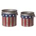 Transpac Patriotic Nested 2-Piece Metal Pot Planter Set Metal | 13 H x 13.75 W x 13 D in | Wayfair A7543DS