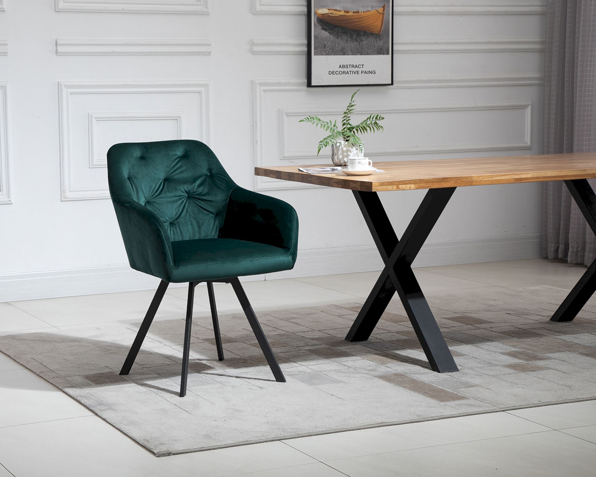 SalesFever »Fiona« Polsterstuhl mit Drehfunktion grün 61x85x62 cm