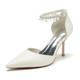 Femme Chaussures de mariage Chaussures blanches Talons à bride à la cheville Mariage Soirée du quotidien Talons de mariage Chaussures de mariée Chaussures de demoiselle d'honneur Imitation Perle