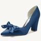 Femme Chaussures à Talons Chaussures de mariage Chaussures habillées Mariage Soirée Talons de mariage Noeud Talon Bottier Bout pointu Elégant Satin Blanche Ivoire Champagne