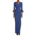 'zalfa' Jersey Faux Wrap Gown