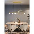 Éclairage d'îlot de cuisine/éclairage sur table 80/95/120 cm luminaires de ferme pendentif suspendu au plafond lustre linéaire moderne avec abat-jour globe en verre transparent pour salle à manger