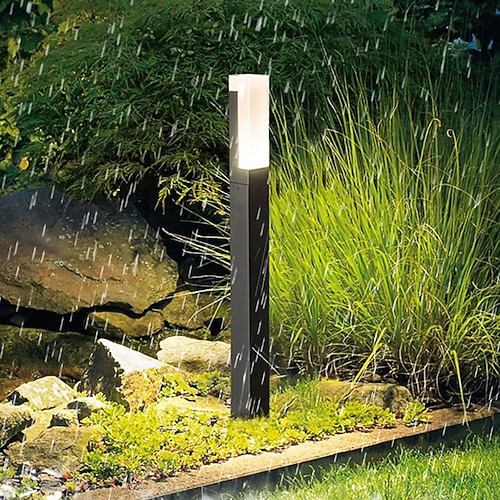 Außenpollerleuchte, LED-Wegeleuchten für den Außenbereich, 30/40/60/80 cm, Aluminium-Anthrazit-Sockelleuchte, moderne Design-Gartenlampe, IP65 wetterfest, Garten-Stehleuchte, 3000 K warmweiß Image