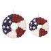 The Holiday Aisle® Multicolor Patriotic Rose 11" Silk Wreath Silk in Blue/Red/White | 11 H x 11 W x 2.5 D in | Wayfair