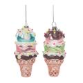 The Holiday Aisle® 2 Piece Christmas Ice Cream Hanging Figurine Ornament Set Glass | 5.63 H x 2.38 W x 2.38 D in | Wayfair